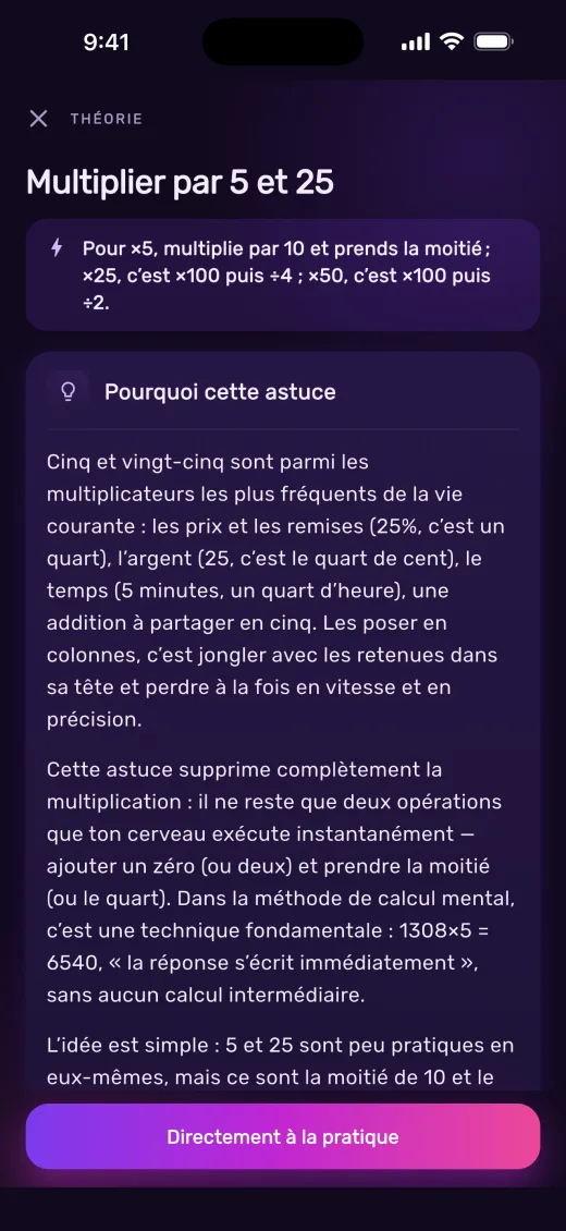 ×25, c’est ×100 ÷ 4