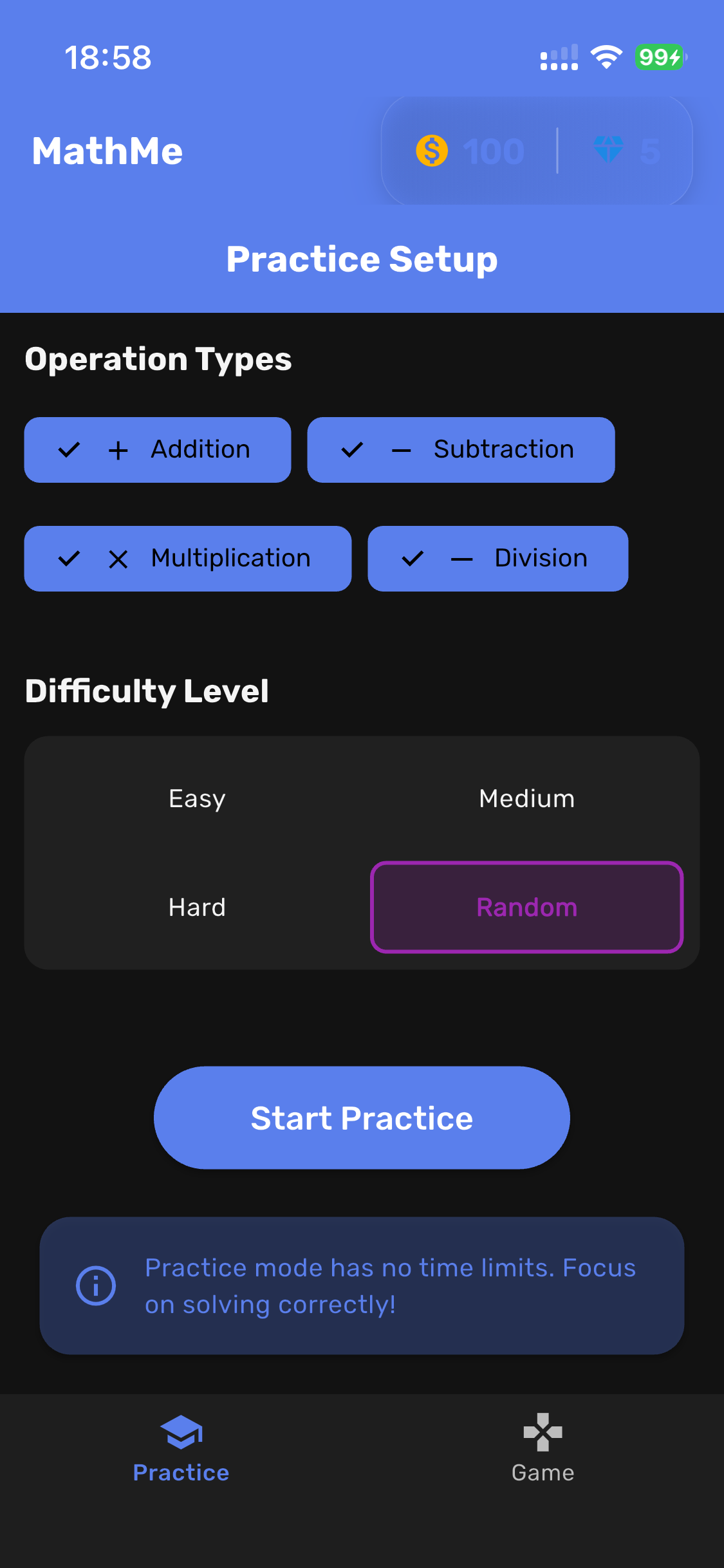 Practice Mode
