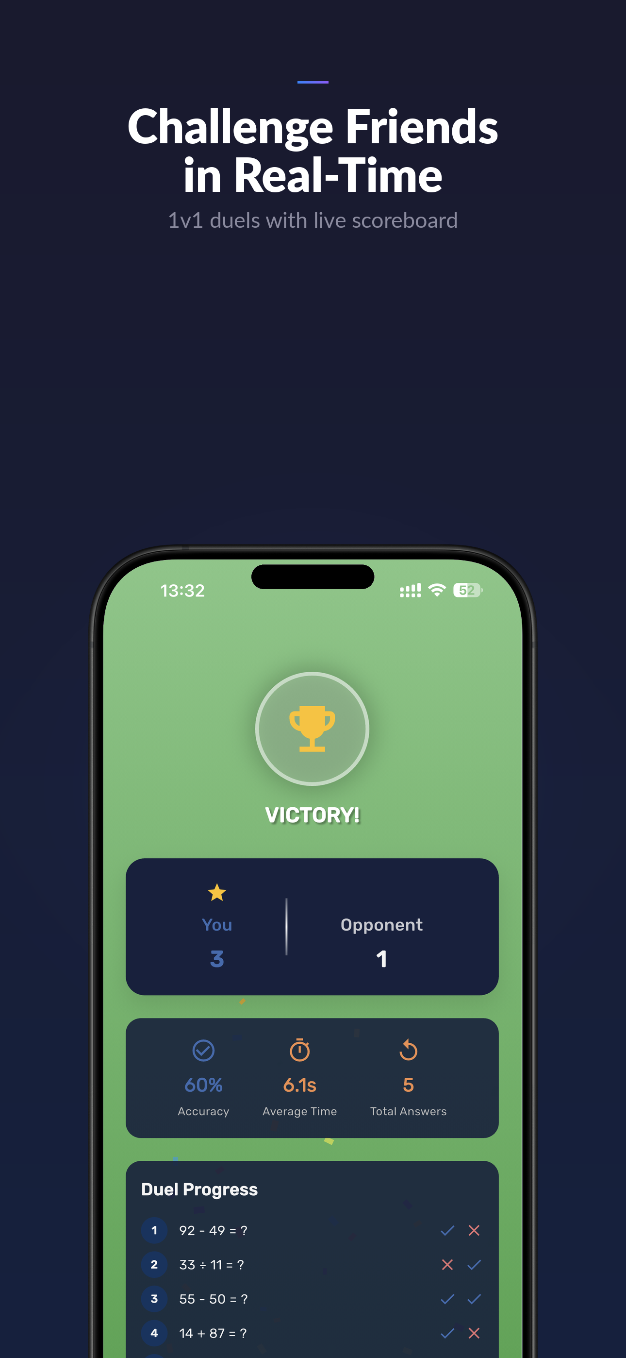 Real-time duel — 1v1 multiplayer
