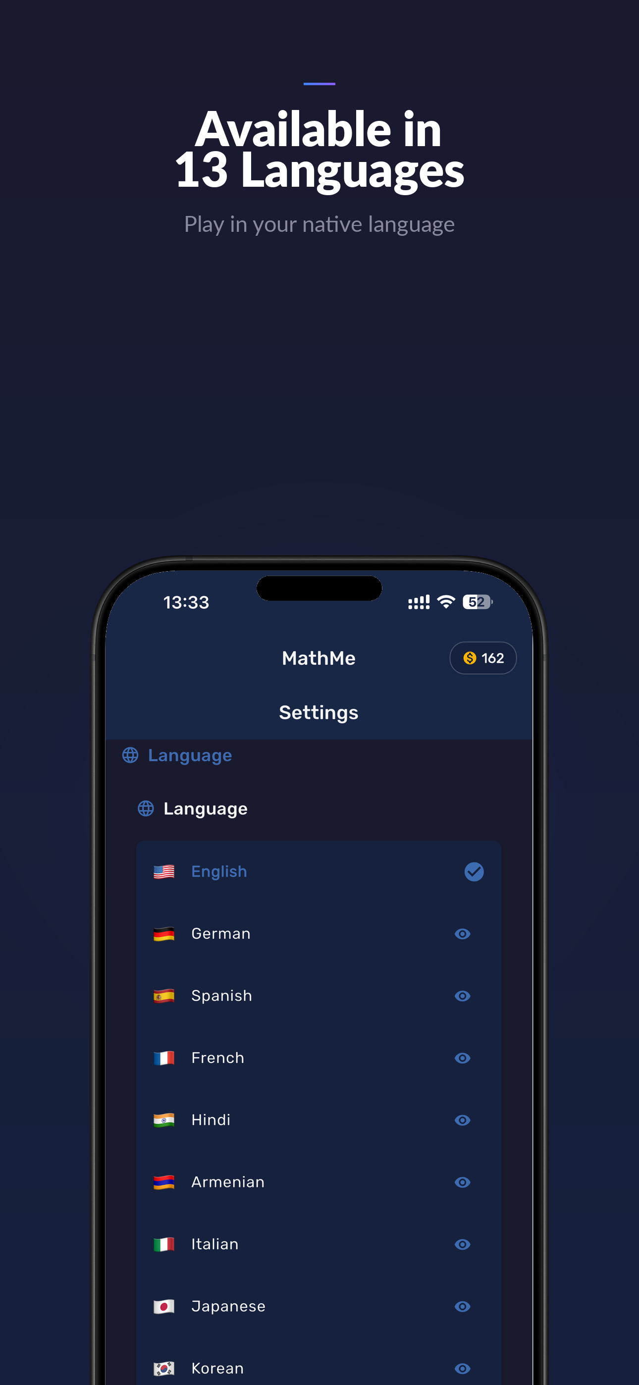 Available in 13 Languages